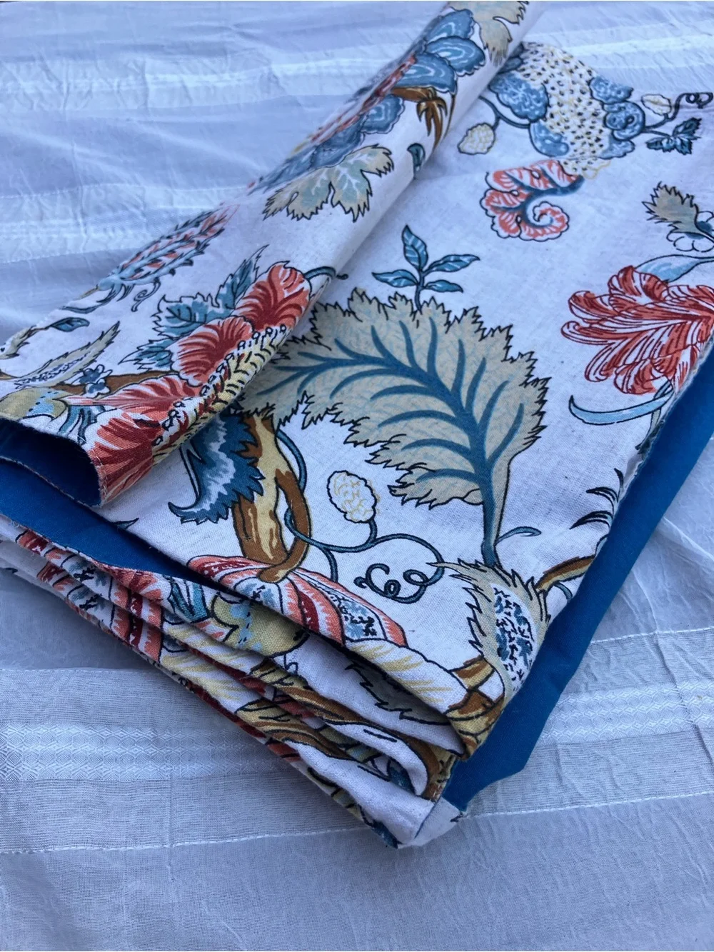 Floral earthy table runner handmade 84”